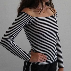 H&M Basic long sleeve stripped off the shoulder